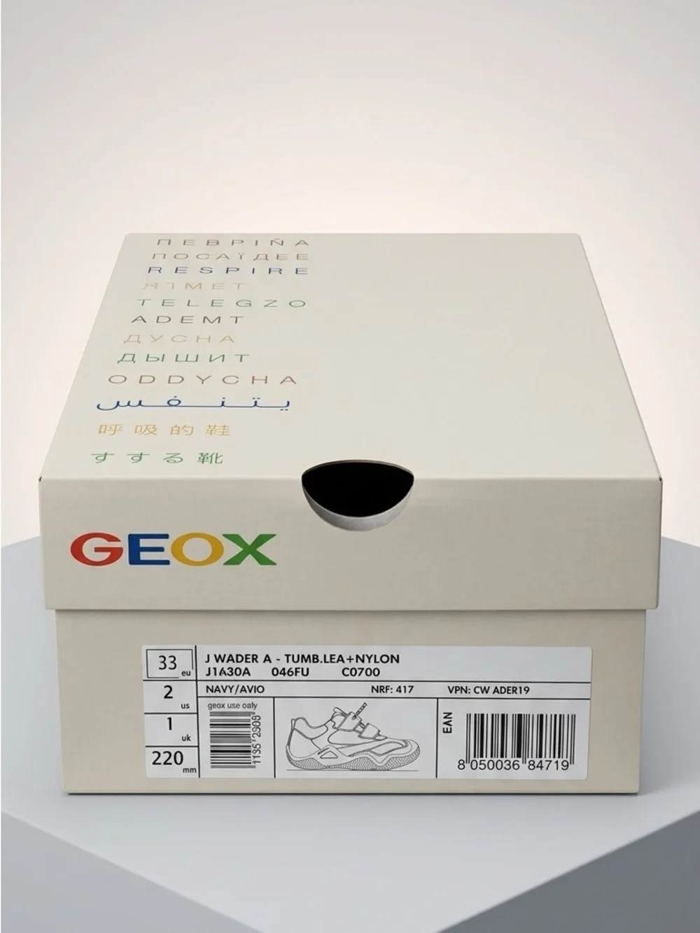 Geox Boys Sneakers. Navy/Avio. Model-Wader